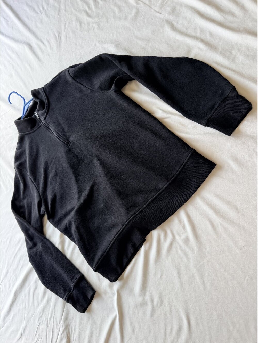 Amazon Essentials Black Quarter Zip Mock Neck Pullover Sweatshirt Size L
